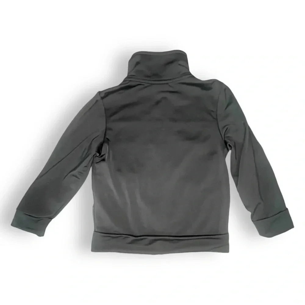 Adidas Boys Black Full-Zip Athletic Jacket with iconic Stripes Size 4 - Picture 2 of 6